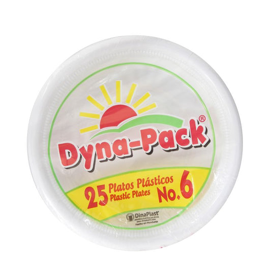 Platos Dynapack Desechable De Plástico #6 25 Un