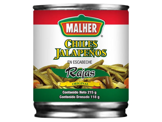 Chile Malher Jalapeño En Rajas Original- 215gr