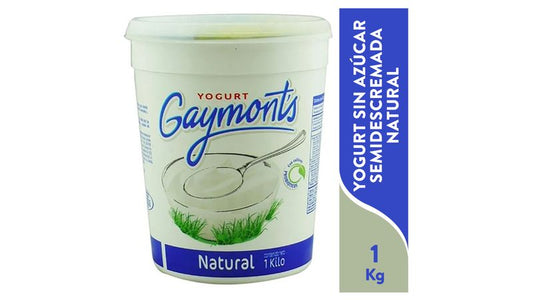 Yogurt Gaymonts Semidescremado Sin Azucar Natural 1kg