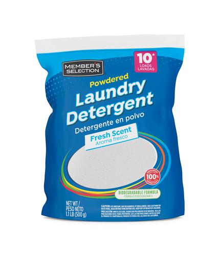 Member's Selection Detergente en Polvo para Ropa Blanca y de Color 500 g / 1,1 lb 18 Unidades